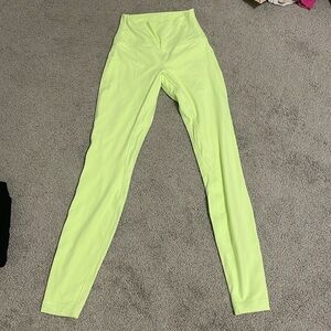 Neon yellow lululemon align leggings